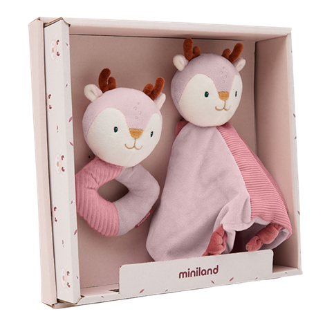 Set cadou bebe - zornaitoare si paturica moale de atasament Caprioara, de la 0 luni - imagine 6